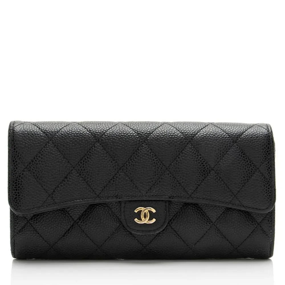 Chanel Caviar Leather Classic Long Wallet